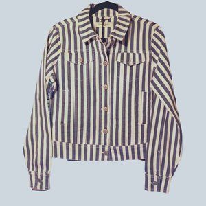 NWT Corelli striped button-up jacket women's size m